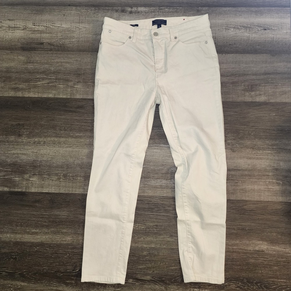 Talbots Women Cream Ankle Jeans Simply Flattering Collection Ivory Size 10
